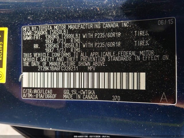 2015 Lexus Rx 350 მანქანა იყიდება აუქციონზე, vin: 2T2BK1BA6FC328211, აუქციონის ნომერი: 44551156