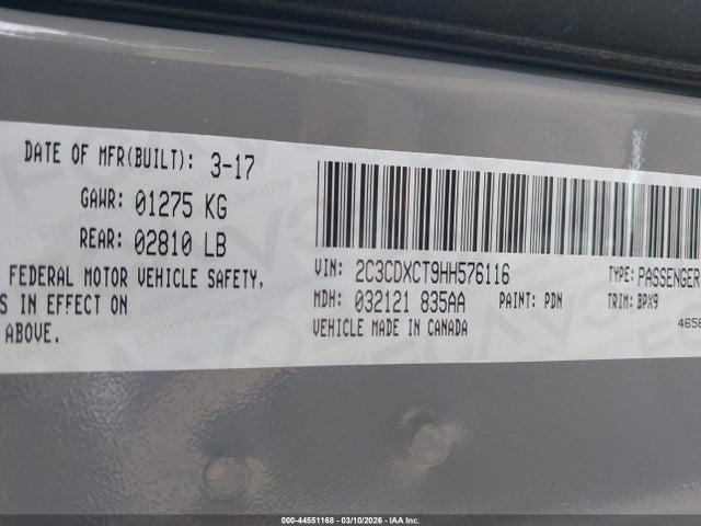 Aukcja sprzedaży 2017 Dodge Charger R/t Rwd, vin: 2C3CDXCT9HH576116, numer aukcji: 44551168