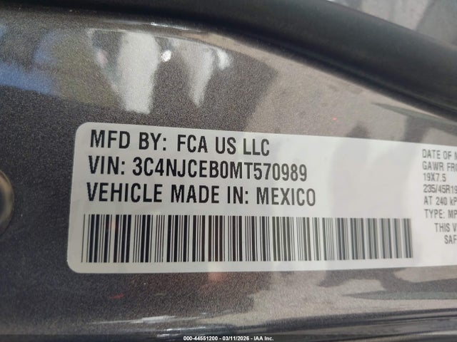 Jeep Compass 80th Anniversary Fwd 2021 3C4NJCEB0MT570989 Image 9