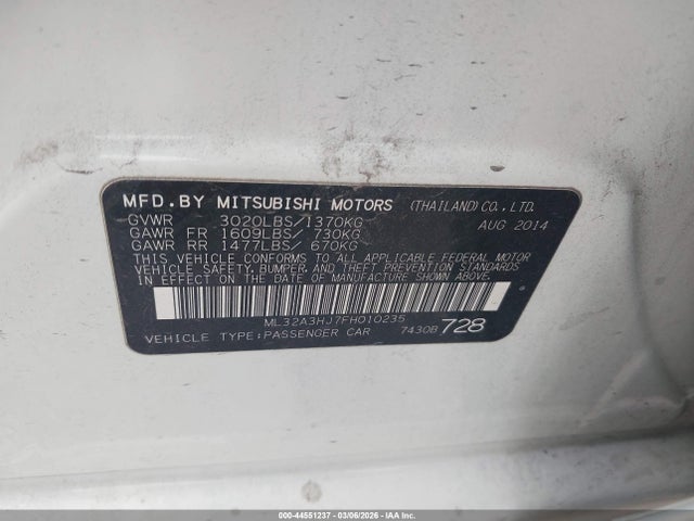 2015 MITSUBISHI MIRAGE ML32A3HJ7FH010235 Photo 8