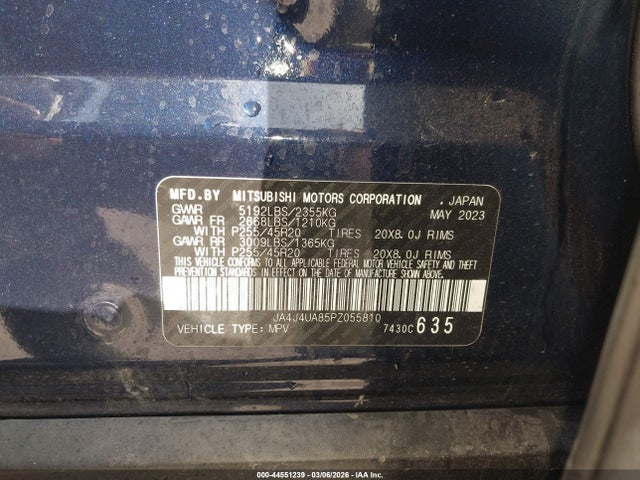 Продаж на аукціоні авто 2023 Mitsubishi Outlander Se 2.5 S-awc, vin: JA4J4UA85PZ055810, номер лоту: 44551239