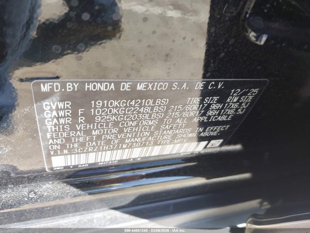 3CZRZ1H37TM730713 Honda Hr-v 2wd Lx