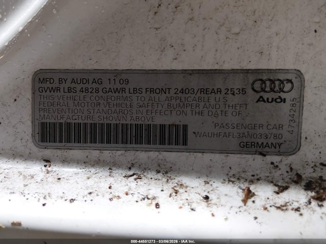 2010 AUDI A4 WAUHFAFL3AN033780 Photo 8