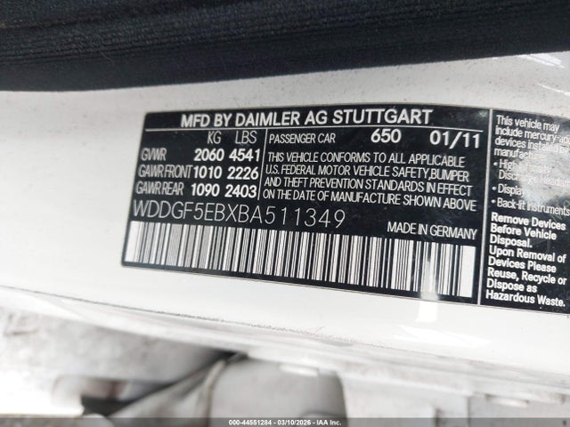 2011 Mercedes-benz C 300 Sport მანქანა იყიდება აუქციონზე, vin: WDDGF5EBXBA511349, აუქციონის ნომერი: 44551284