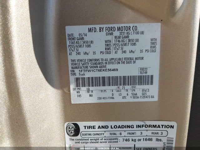 Ford F-150 Xlt 2014 1FTFW1CT6EKE56469 Image 9