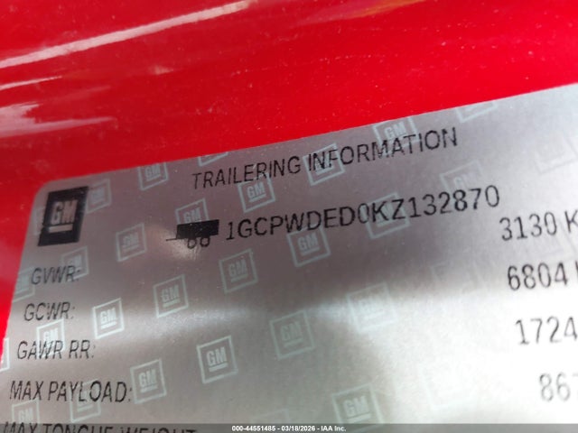 1GCPWDED0KZ132870 Chevrolet Silverado 1500 Rst