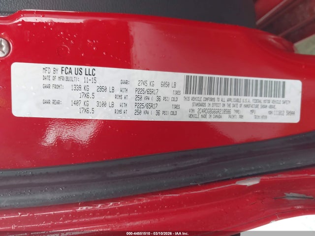 2016 Dodge Grand Caravan Se Plus მანქანა იყიდება აუქციონზე, vin: 2C4RDGBG6GR218586, აუქციონის ნომერი: 44551510