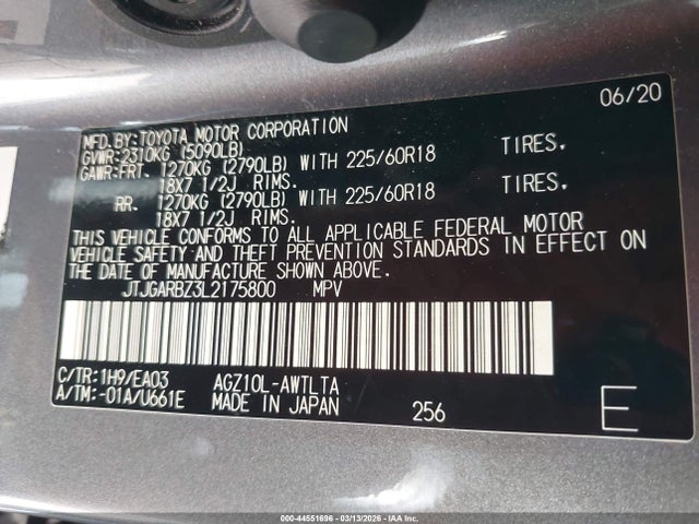 JTJGARBZ3L2175800 Lexus NX 300
