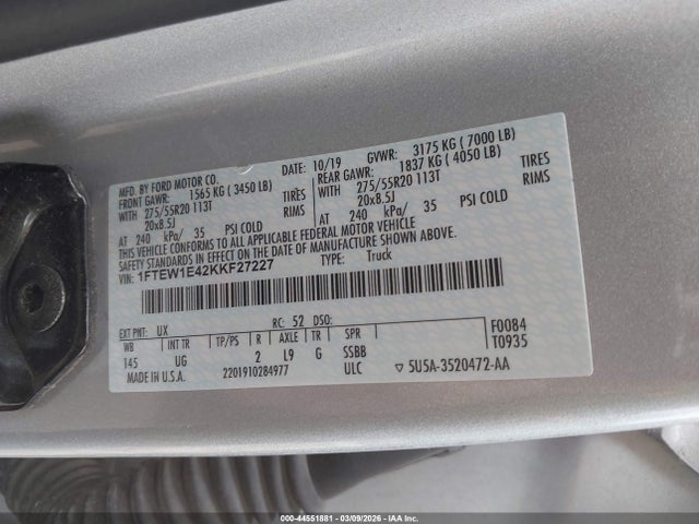 2019 FORD F-150 1FTEW1E42KKF27227 Photo 8