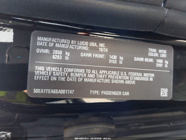 Lucid Air Touring 2025 50EA1TEA6SA001747 Image 9