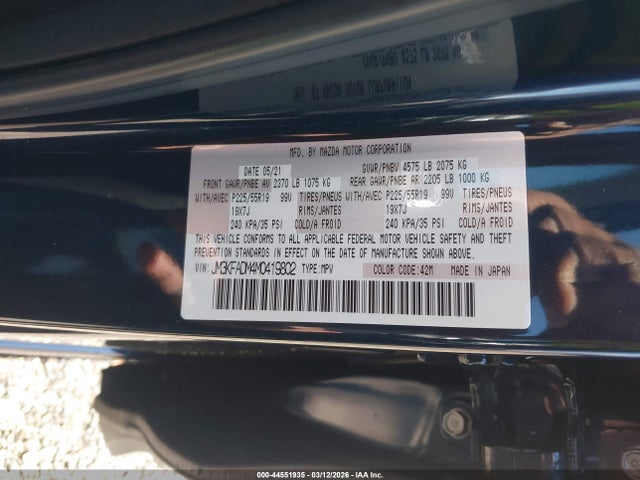 Продажа на аукционе авто 2021 Mazda Cx-5 Grand Touring, vin: JM3KFADM4M0419802, номер лота: 44551935