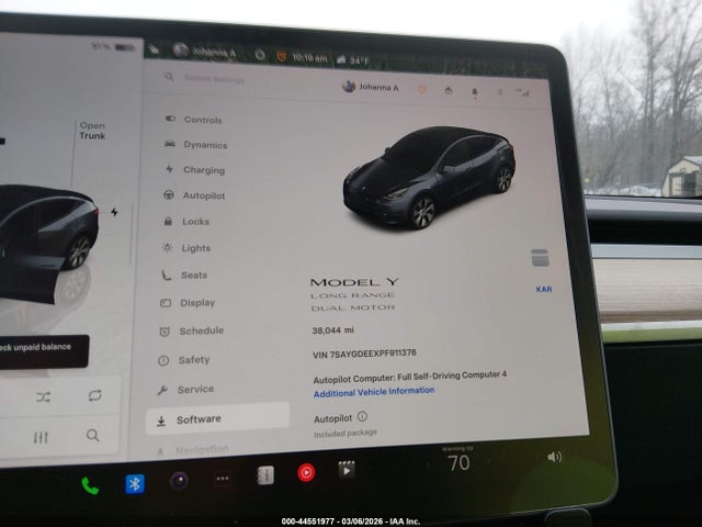 7SAYGDEEXPF911378 Tesla Model Y Awd/long Range Dual Motor All-wheel Drive