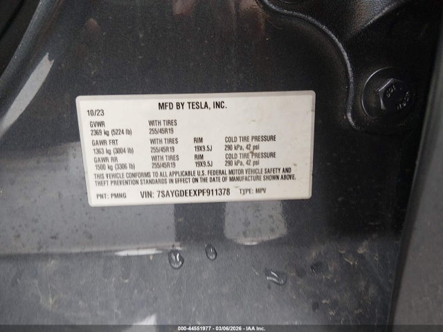 7SAYGDEEXPF911378 Tesla Model Y Awd/long Range Dual Motor All-wheel Drive