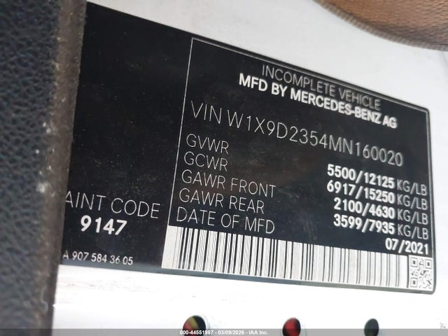 W1X9D2354MN160020 Mercedes-Benz Sprinter 4500