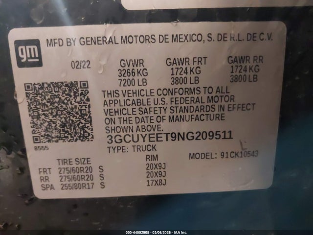 2022 CHEVROLET SILVERADO 1500 LTD 3GCUYEET9NG209511 Photo 8