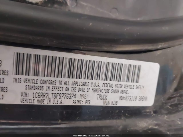 Продаж на аукціоні авто 2015 Ram 1500 Big Horn, vin: 1C6RR7LT6FS776374, номер лоту: 44552012