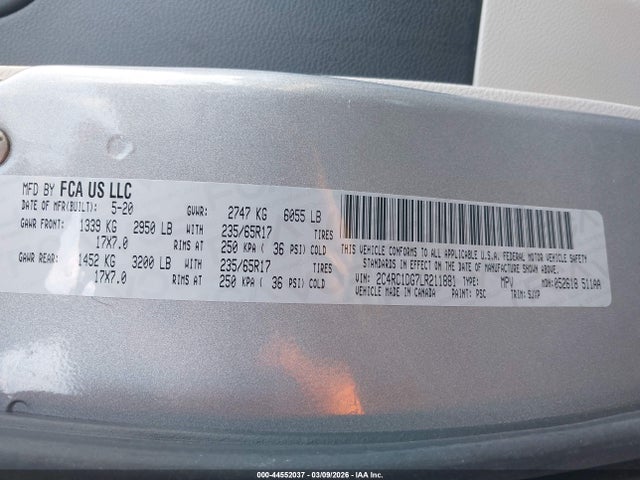 2020 CHRYSLER VOYAGER 2C4RC1DG7LR211881 Photo 8