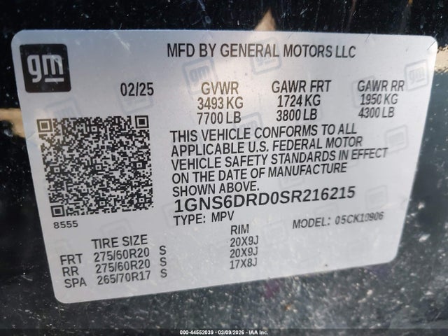 Chevrolet Suburban 4wd Z71 2025 1GNS6DRD0SR216215 Image 9