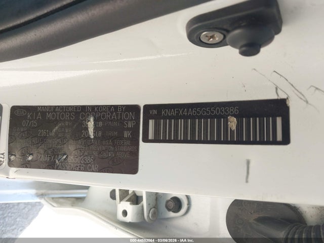 KNAFX4A65G5503386 KIA FORTE LX
