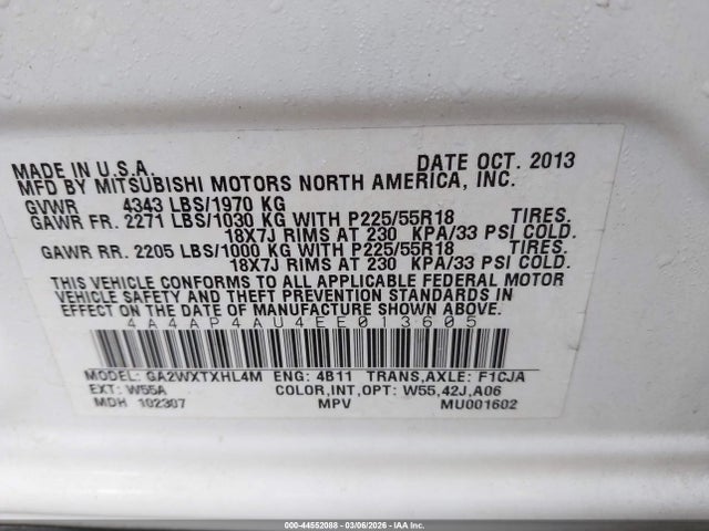 2014 MITSUBISHI OUTLANDER SPORT 4A4AP4AU4EE013605 Photo 8