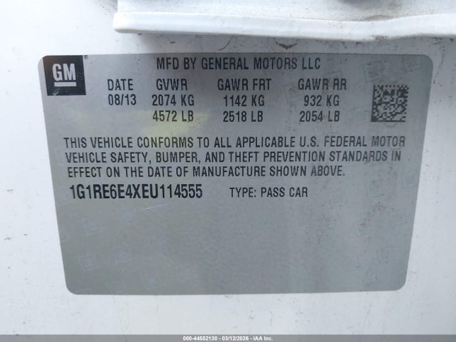 1G1RE6E4XEU114555 Chevrolet Volt