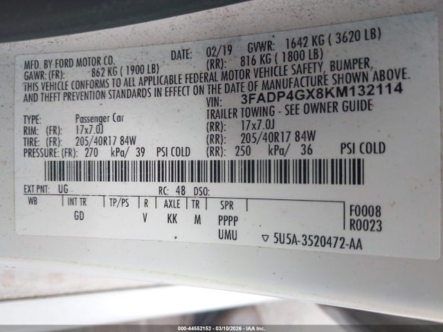 Ford FIESTA ST 2019 3FADP4GX8KM132114 Image 9