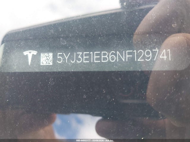 Продаж на аукціоні авто 2022 Tesla Model 3 Long Range Dual Motor All-wheel Drive, vin: 5YJ3E1EB6NF129741, номер лоту: 44552177