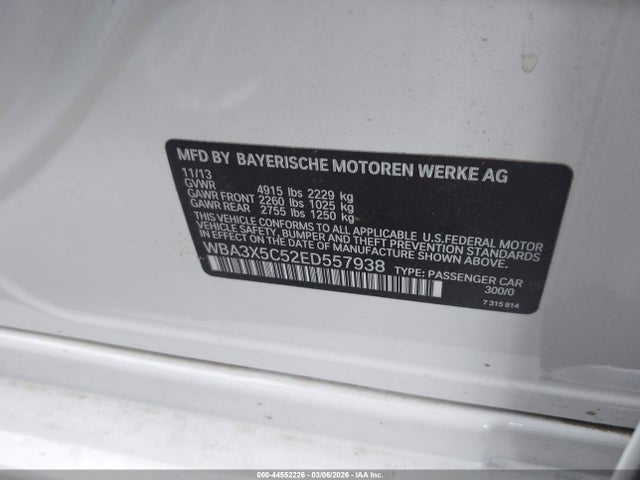 44552226 :رقم المزاد ، WBA3X5C52ED557938 vin ، 2014 Bmw 328i Gran Turismo Xdrive مزاد بيع