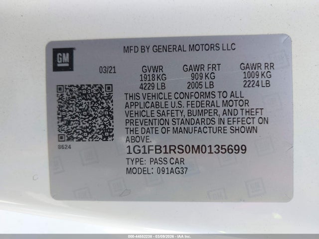 2021 CHEVROLET CAMARO 1G1FB1RS0M0135699 Photo 8