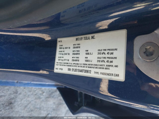 Aukcja sprzedaży 2019 Tesla Model 3 Long Range/mid Range/standard Range/standard Range Plus, vin: 5YJ3E1EA4KF309612, numer aukcji: 44552252