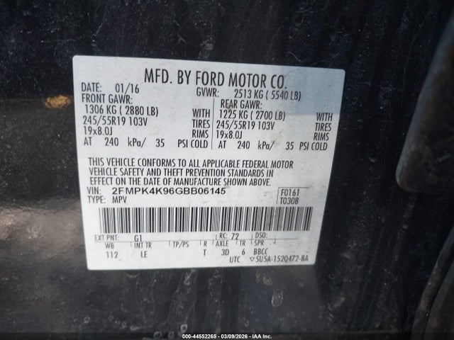 Ford Edge Titanium 2016 2FMPK4K96GBB06145 Image 9