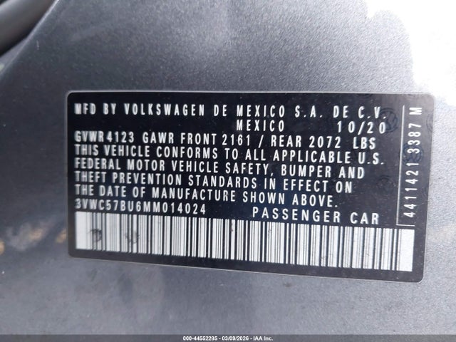 2021 VOLKSWAGEN JETTA 3VWC57BU6MM014024 Photo 8