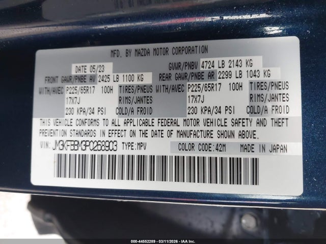 Aukcja sprzedaży 2023 Mazda Cx-5 2.5 S Select, vin: JM3KFBBM3P0268903, numer aukcji: 44552289