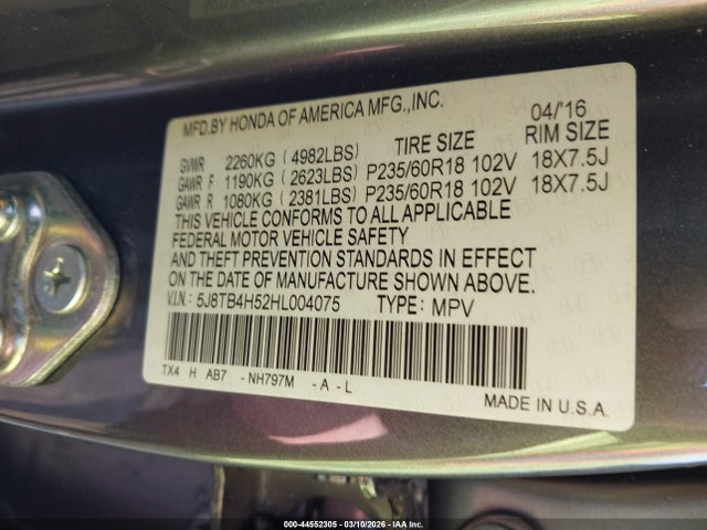 Продаж на аукціоні авто 2017 Acura Rdx Technology   Acurawatch Plus Packages/w/technology Package, vin: 5J8TB4H52HL004075, номер лоту: 44552305
