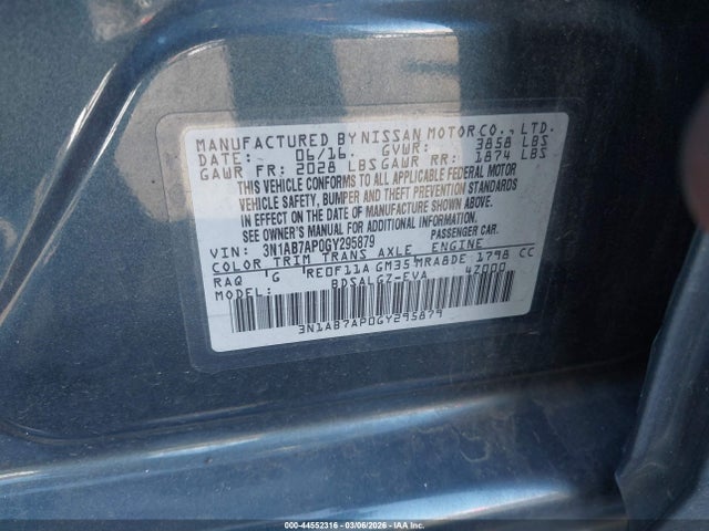 Nissan SENTRA SL 2016 3N1AB7AP0GY295879 Image 9