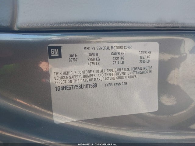 Aukcja sprzedaży 2008 Buick Lucerne Cxs, vin: 1G4HE57Y58U107588, numer aukcji: 44552329