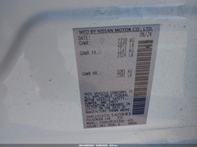 1N4CZ1CV7SC560881 Nissan Leaf Sv Plus