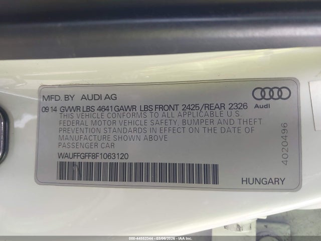 2015 AUDI S3 WAUFFGFF8F1063120 Photo 8