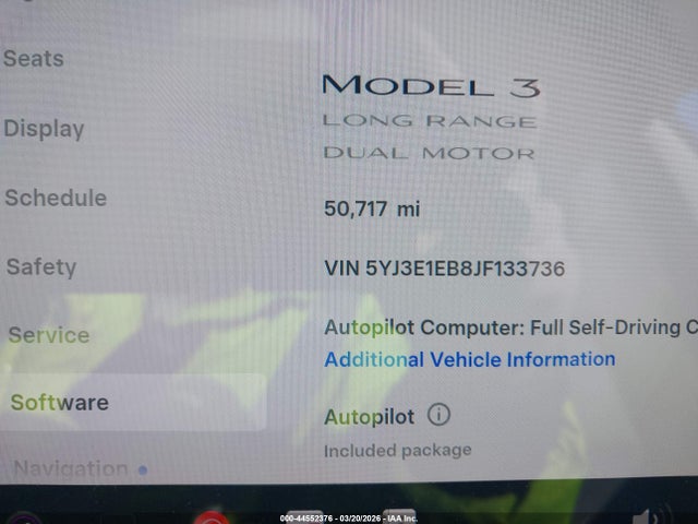 Продажа на аукционе авто 2018 Tesla Model 3 Long Range/performance, vin: 5YJ3E1EB8JF133736, номер лота: 44552376