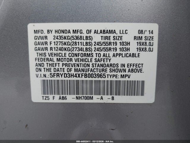Acura Mdx Technology Package 2015 5FRYD3H4XFB003965 Image 9