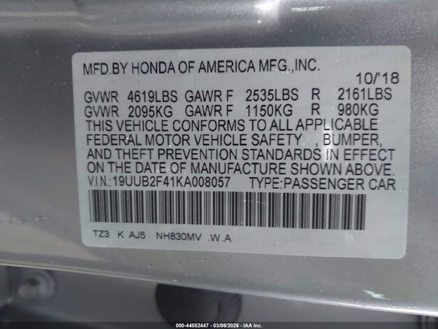 Продаж на аукціоні авто 2019 Acura Tlx Tech Pkg, vin: 19UUB2F41KA008057, номер лоту: 44552447