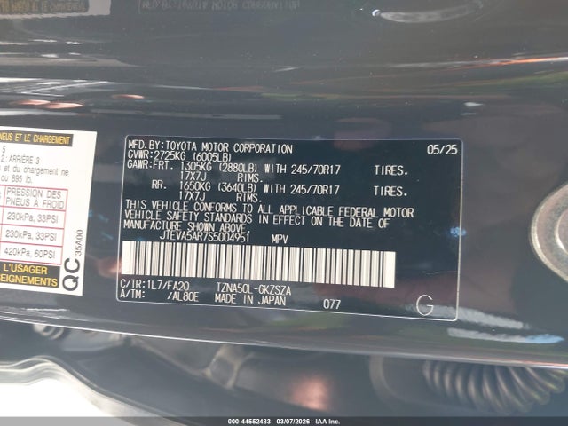 Toyota 4RUNNER SR5 2025 JTEVA5AR7S5004951 Image 9