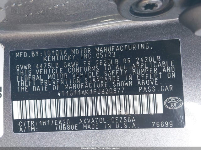 2023 TOYOTA CAMRY 4T1G11AK1PU820877 Photo 8