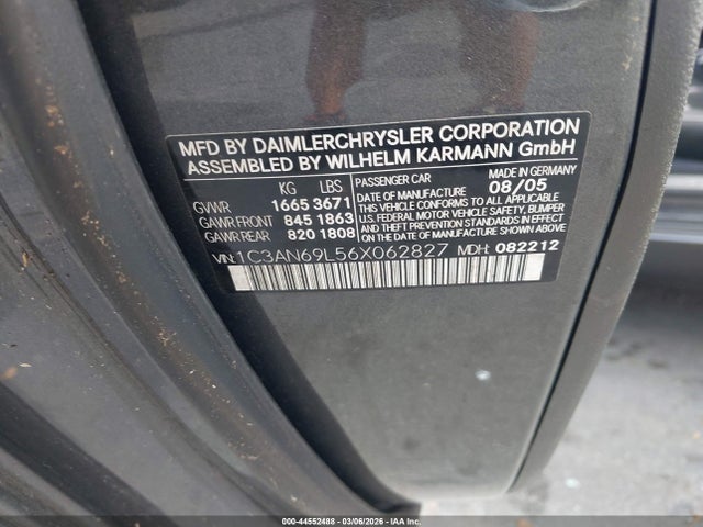 2006 CHRYSLER CROSSFIRE 1C3AN69L56X062827 Photo 8