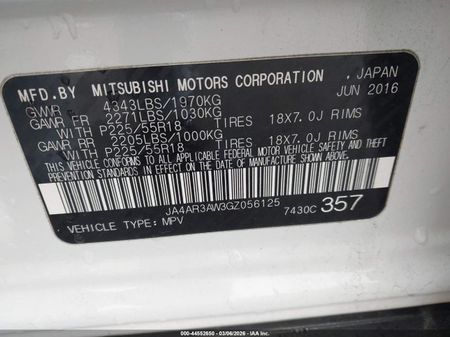 2016 MITSUBISHI OUTLANDER SPORT JA4AR3AW3GZ056125 Photo 8