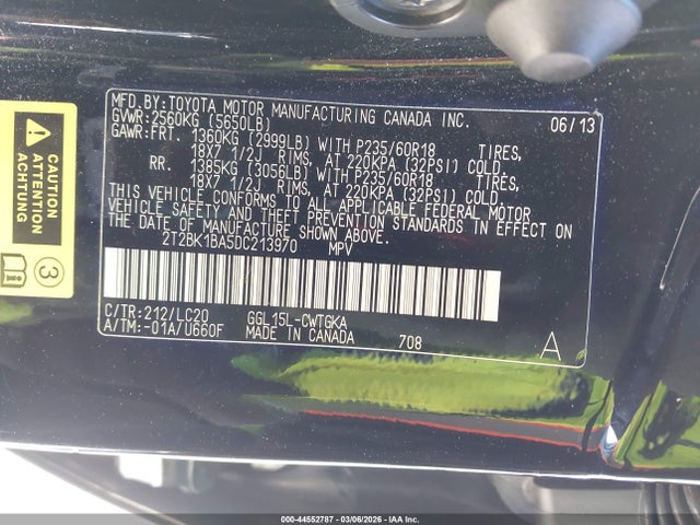 Aukcja sprzedaży 2013 Lexus Rx 350, vin: 2T2BK1BA5DC213970, numer aukcji: 44552787