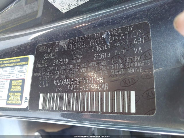 2015 KIA OPTIMA KNAGM4A76F5621760 Photo 8