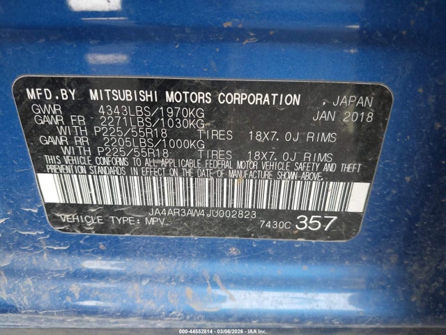 2018 MITSUBISHI OUTLANDER SPORT JA4AR3AW4JU002823 Photo 8
