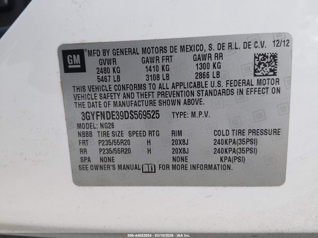 2013 CADILLAC SRX 3GYFNDE39DS569525 Photo 8