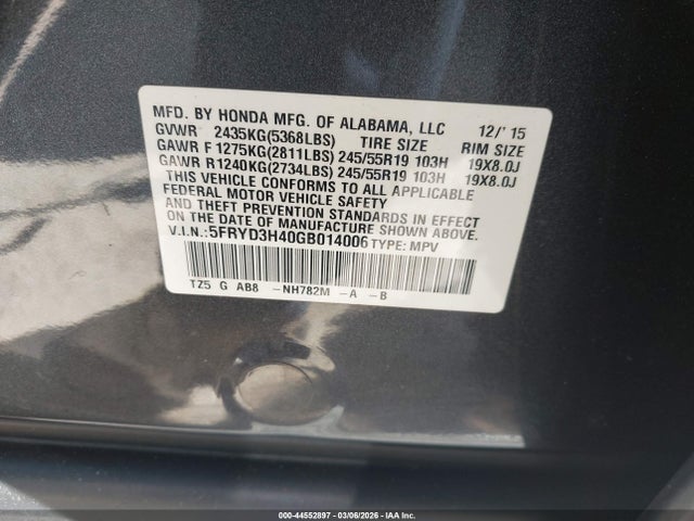 Aukcja sprzedaży 2016 Acura Mdx Technology   Acurawatch Plus Packages/technology Package, vin: 5FRYD3H40GB014006, numer aukcji: 44552897